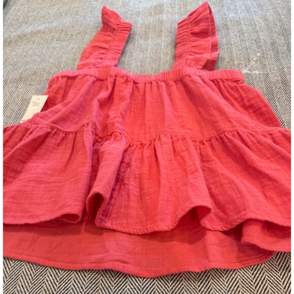 NWOT Kohls Goods For Life Coral Cotton Ruffle Tank Top Size M - Picture 2 of 7